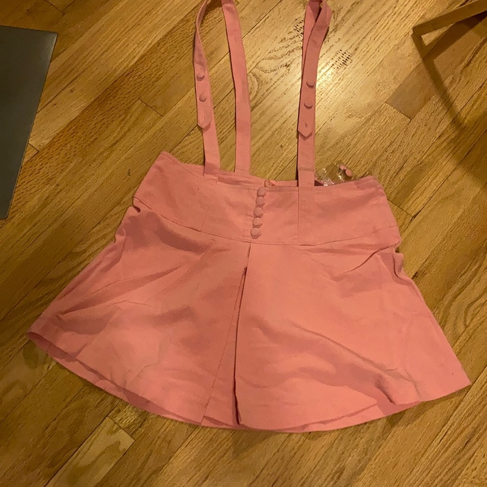 Suspender pleated pink skirt NWOT